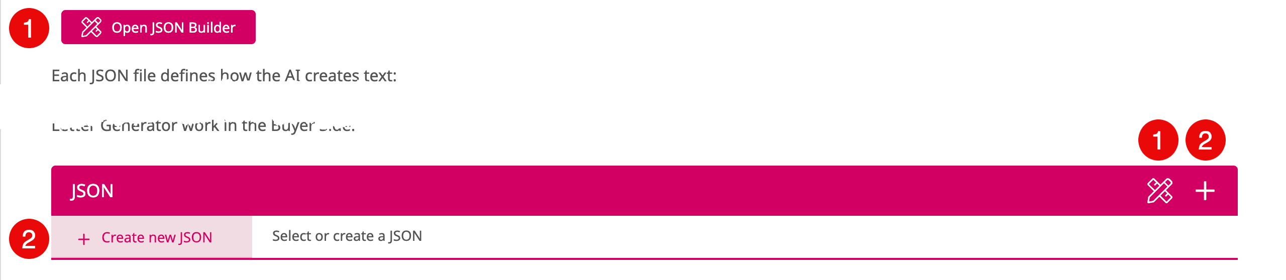 JSON List Advanced Settings