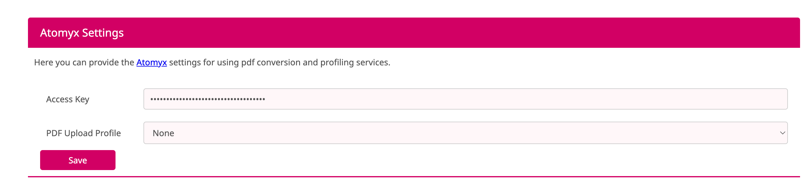 Atomyx Settings