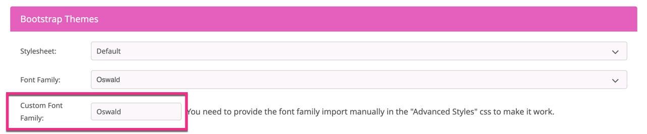 Custom Font Family