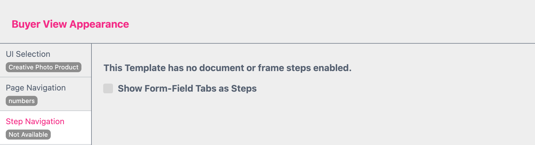 Default Step Navigation Setting