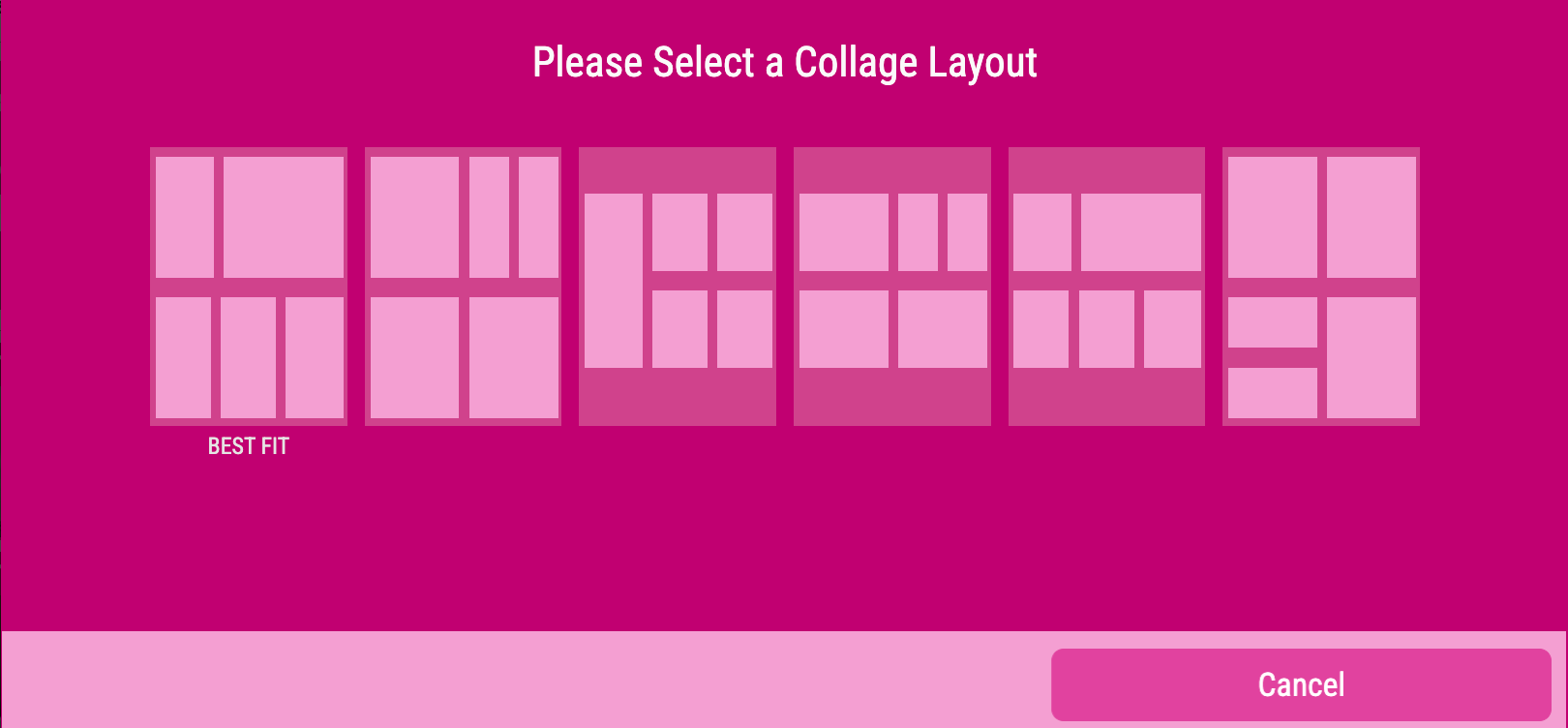 Image Layout Creation Select Layout Snippet