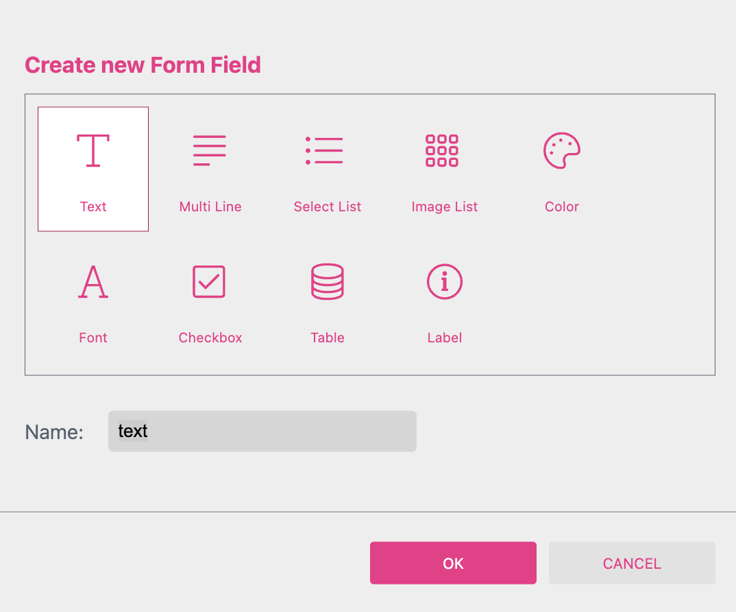 Form Field Dialog