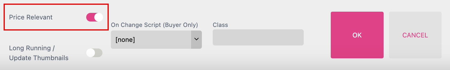 Price Relevant Form Field