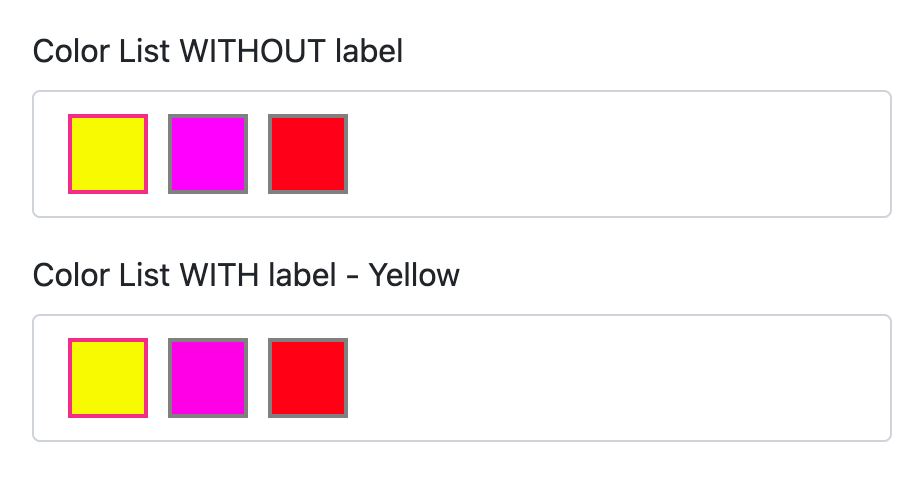 Color Patches Display Bootstrap UI