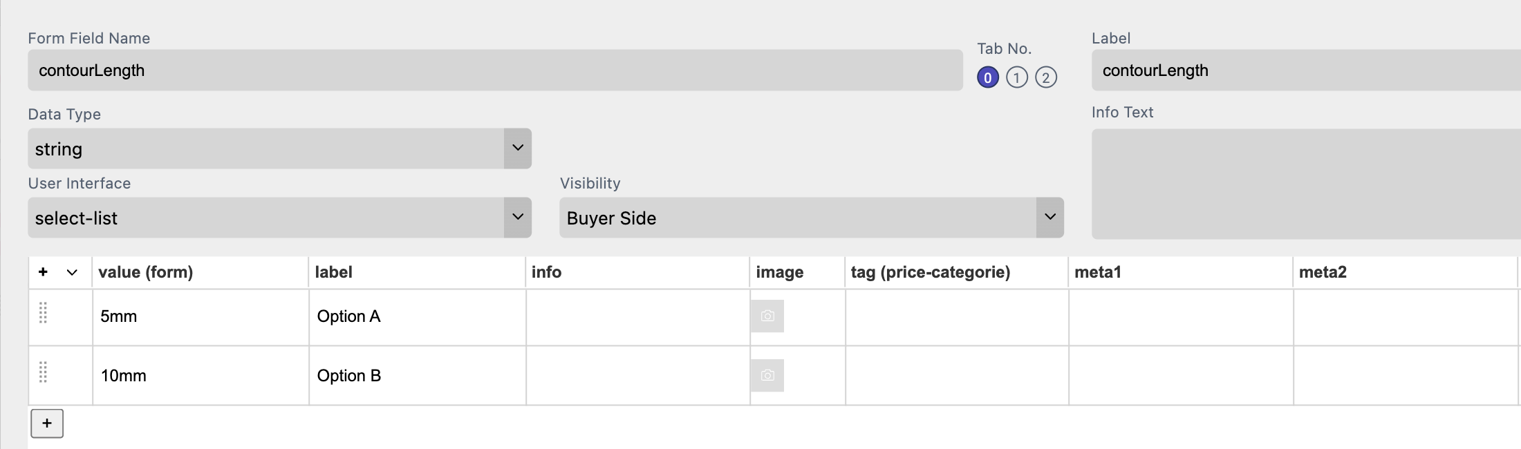 Form Field Contour Length