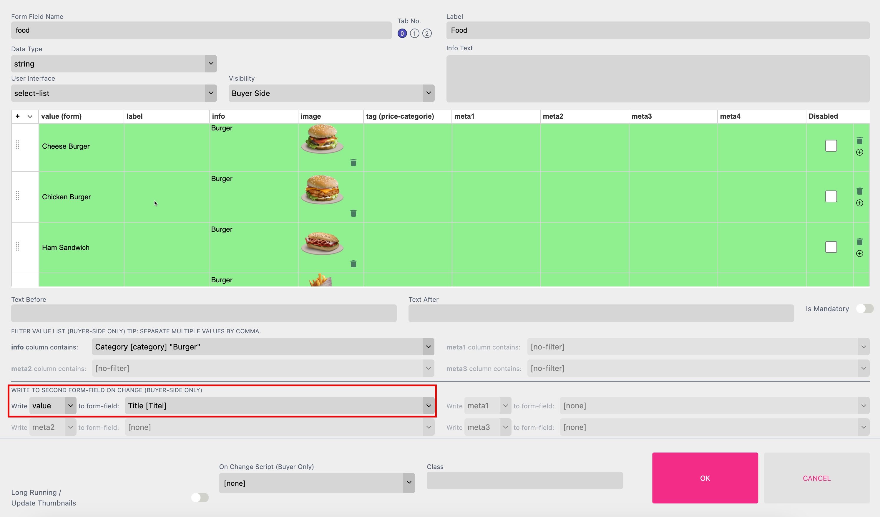 Columns Write To Second Form Field