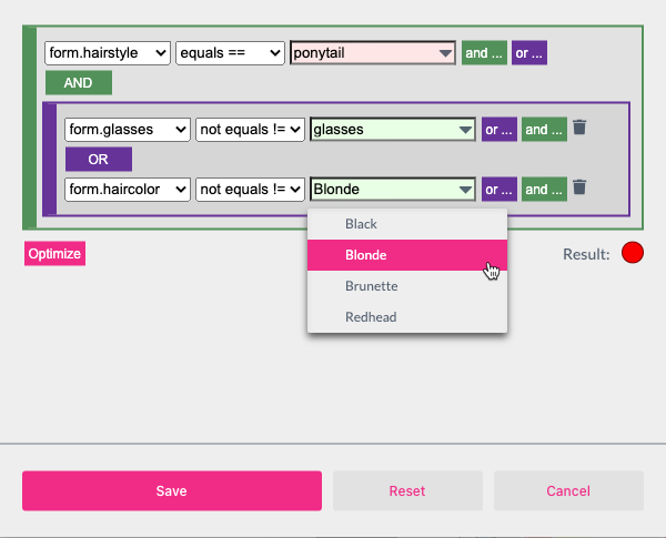 start condition editor