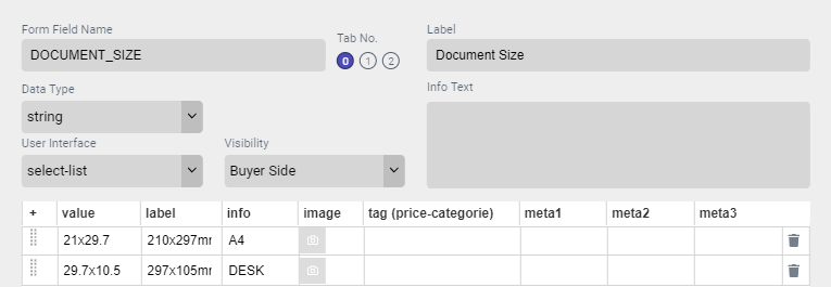 DOCUMENT_SIZE Form Field