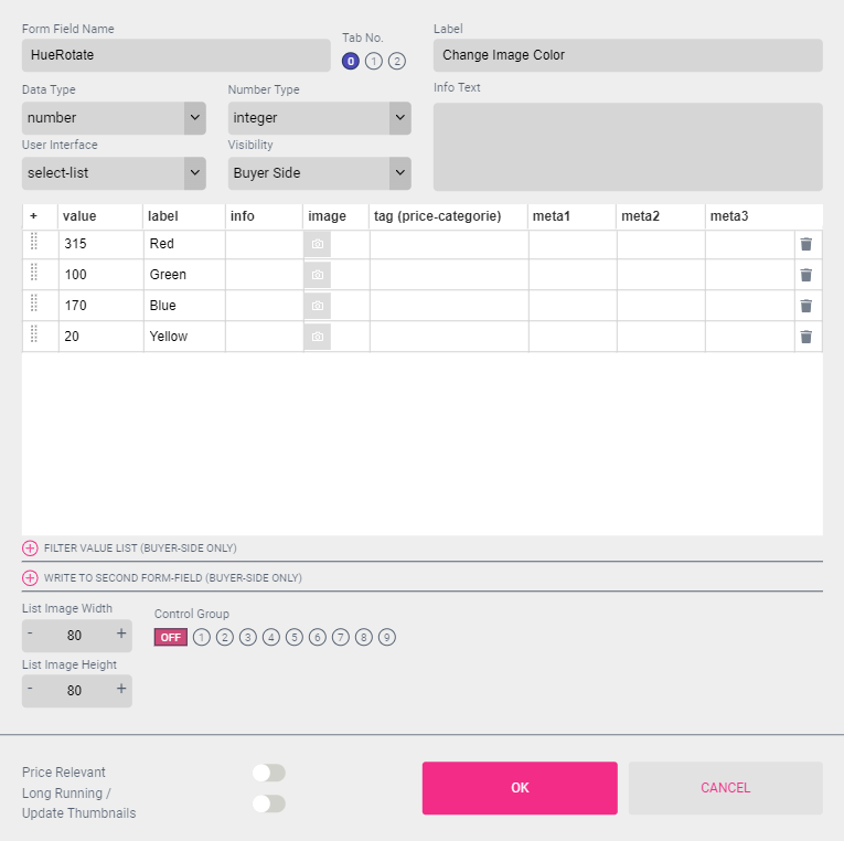 Hue Rotate Form Field