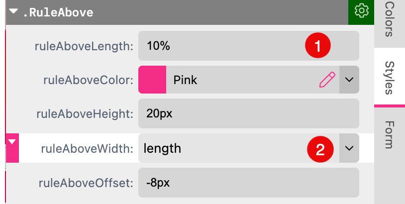 Rule Above Below Length