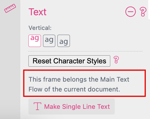 Make Main Text Flow Active