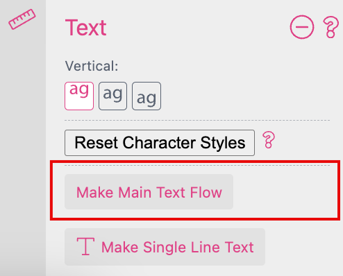 Make Main text Flow