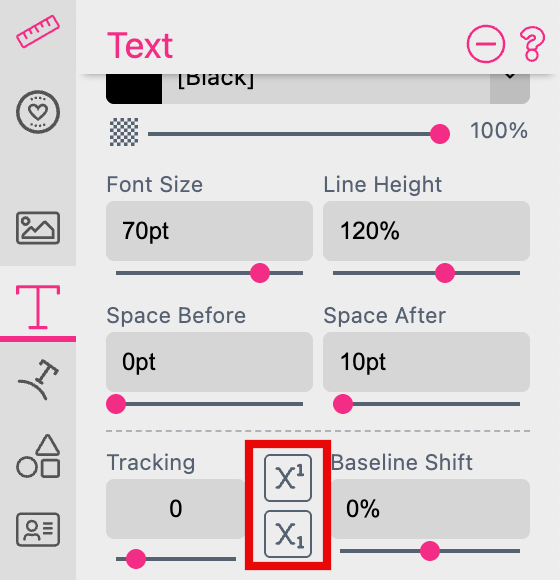 Superscript Buttons Designer Side