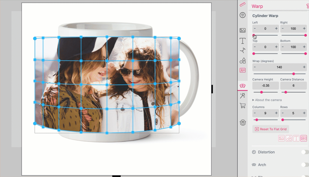 Wrap Around Cylinder Turned On