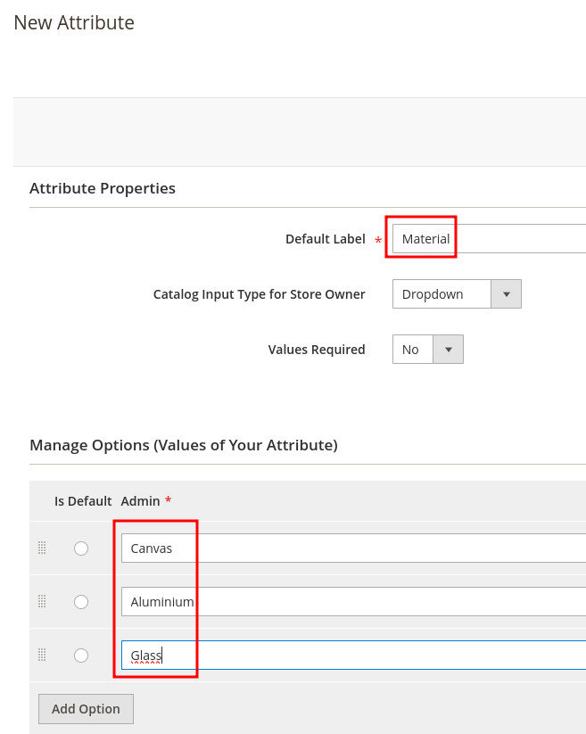 Create new material attribute