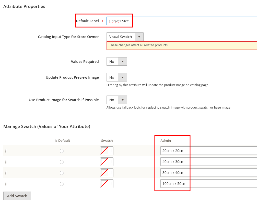 Create new attribute with values