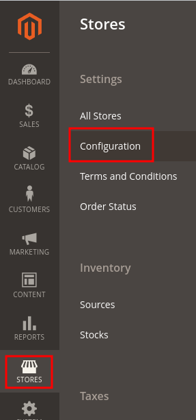 Location of the store configuration