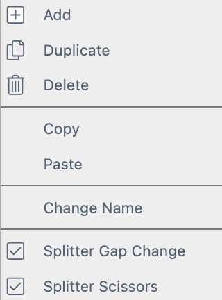 Pages Context Menu