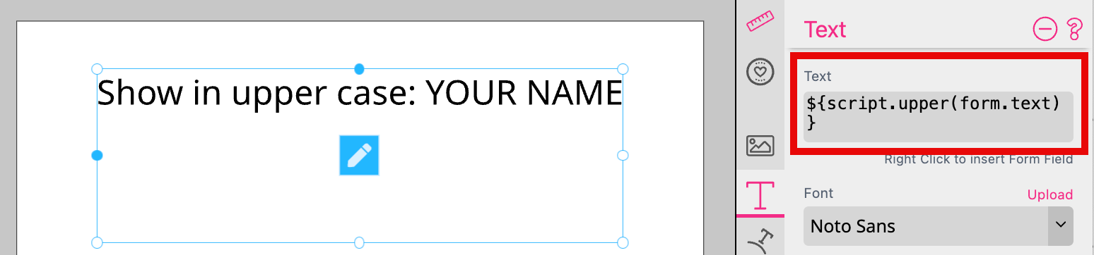 Script In Text Field