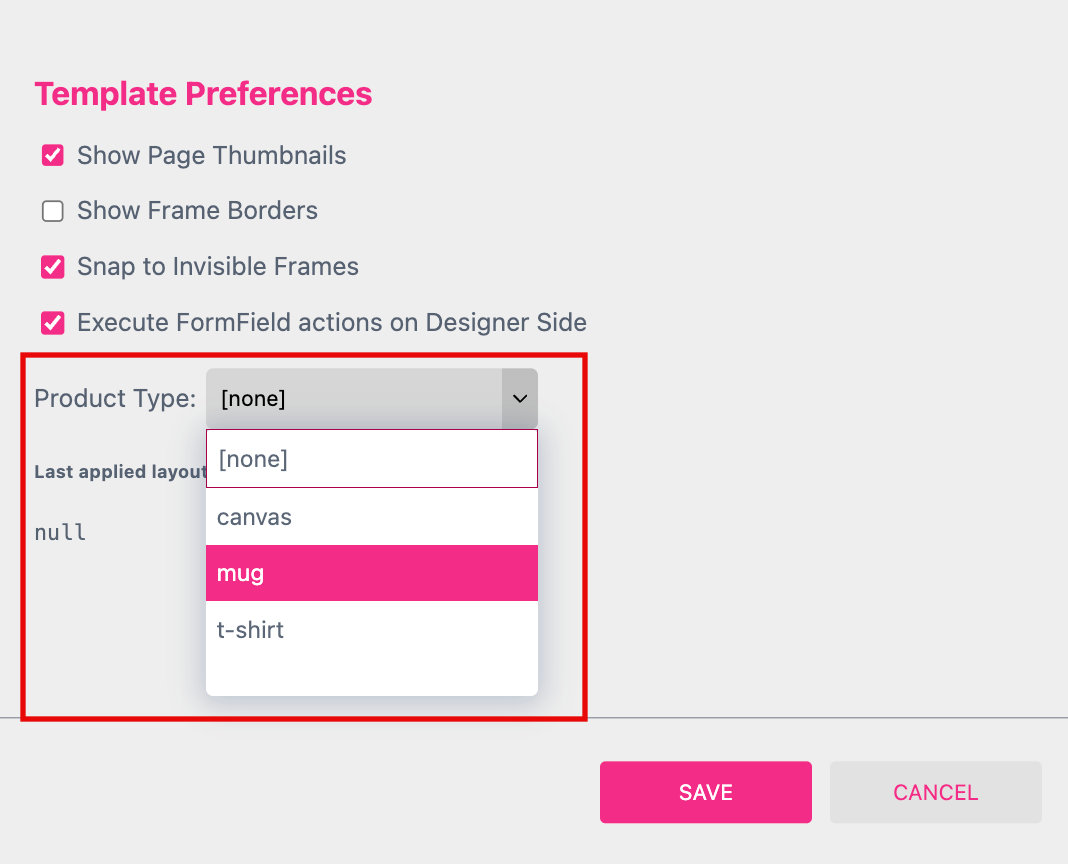 Assign Product Type To Template