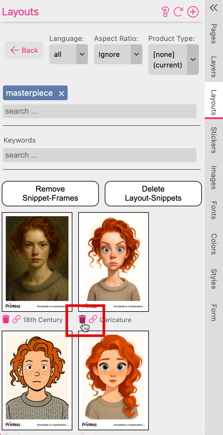 Delete Layout Snippets
