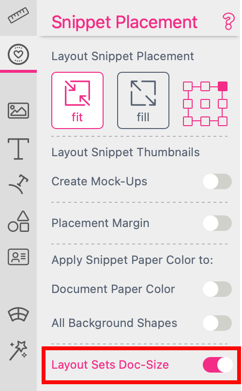 Layout Snippet Set Doc Size