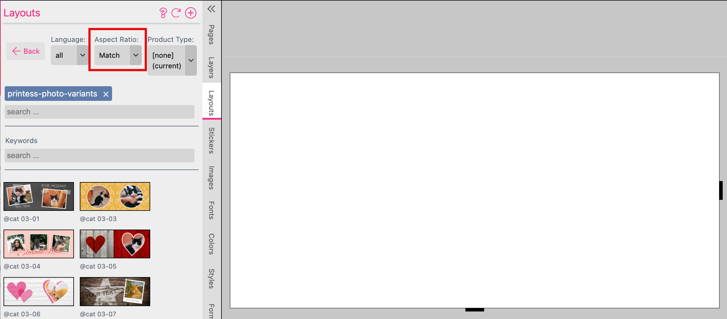 Matching Layout Snippets Filtered
