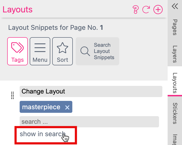 Layout Snippets Show In Search