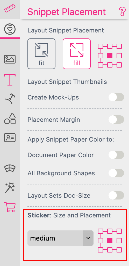 Sticker Snippets Placement