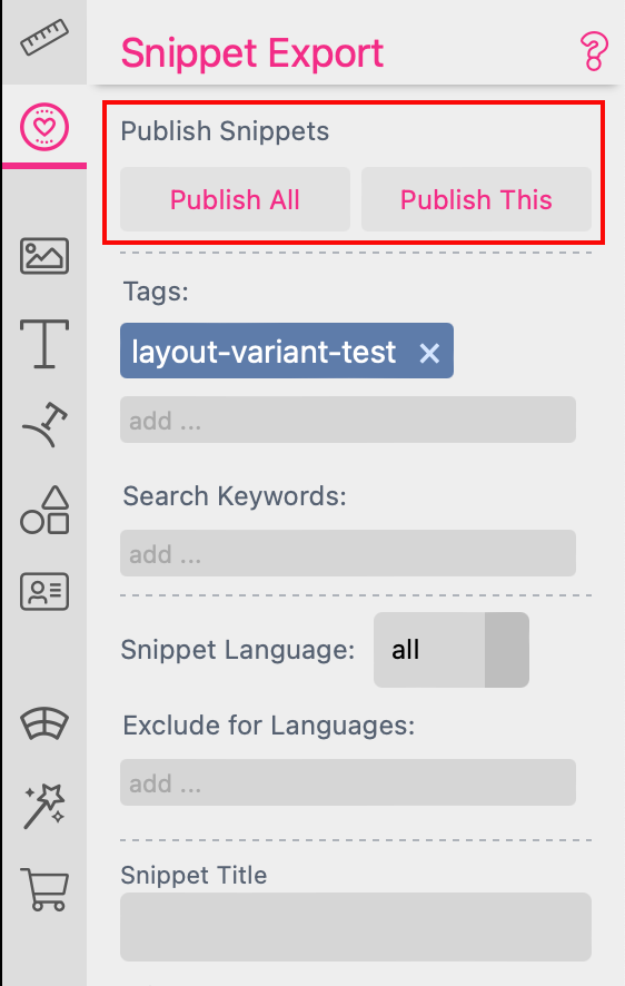 Snippet Export Publish