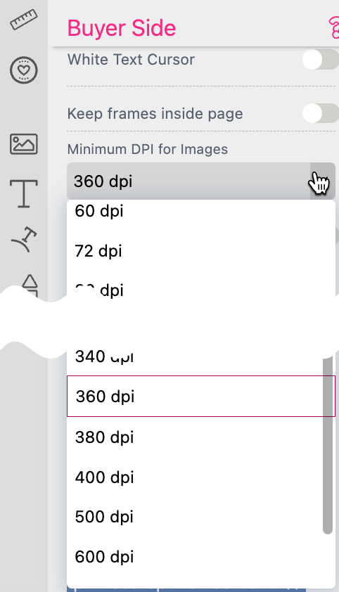 Minimum DPI Setting Images