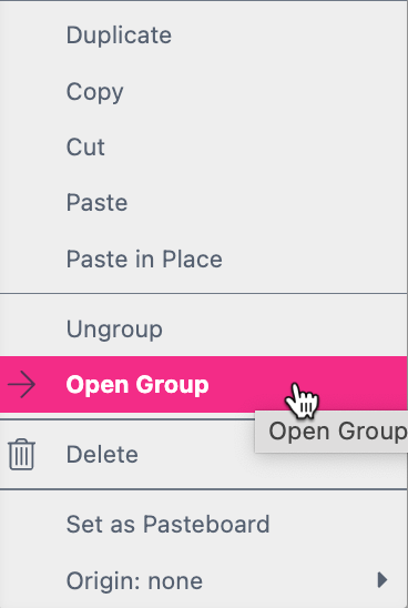 Change Group View Context Menu