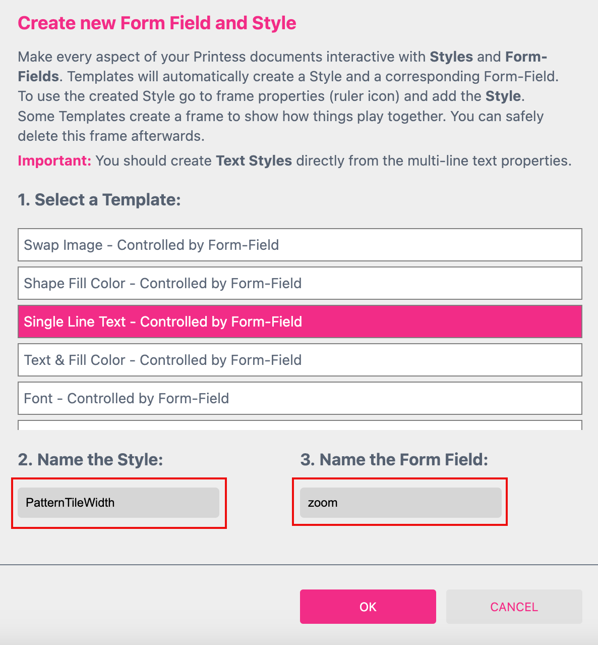 Set Up FF and Style Pattern Tile Width