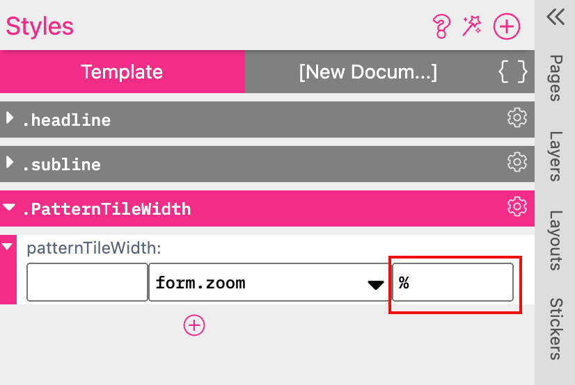 Add Pattern Tile Width Style To Sub Document Frame